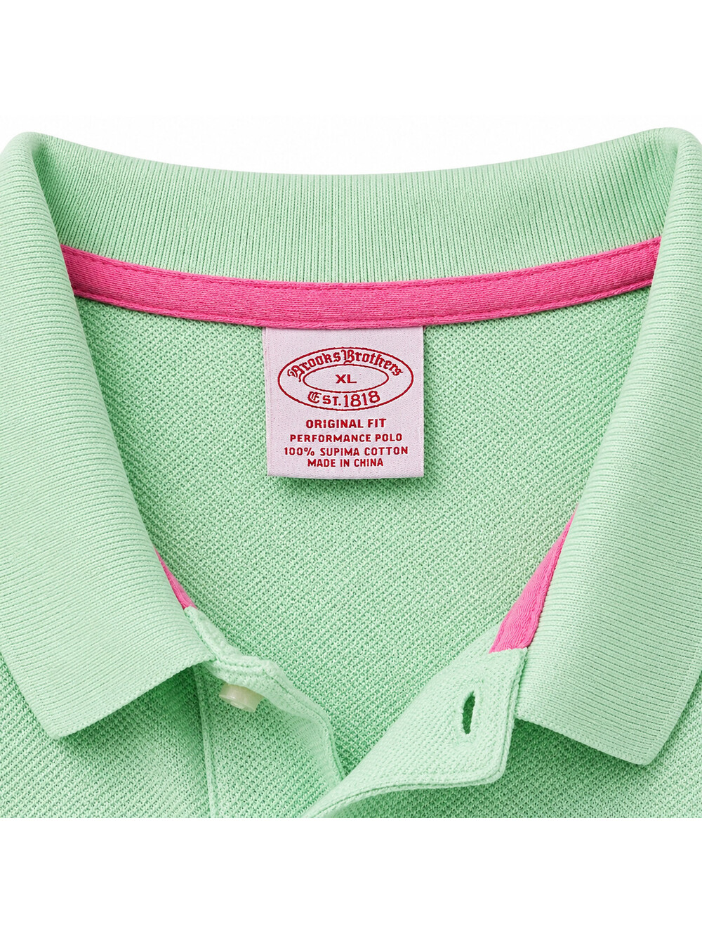 Brooks Brothers SS Polo Shirt Mens XL Mint Green Golf Preppy - Picture 5 of 8